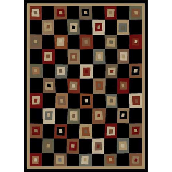7 ft. 10 in. x 10 ft. 10 in. Soho Village Square Black