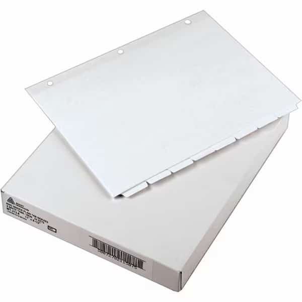 Avery Recycled Write-On Tab Divider, 8.5"x11", 8 Tabs, 24 Sets, White/White