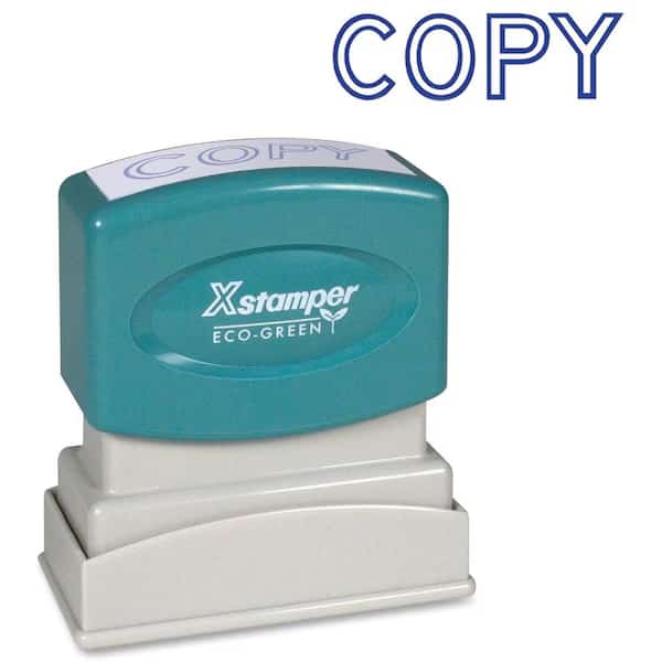 Xstamper Pre-Inked Message Stamp, COPY, 1-5/8" x 1/2", Blue