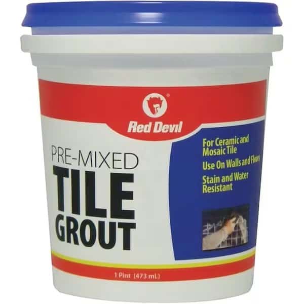 0 Tile Grout, Paste, Ammonia, Mild Acrylic, White, 1 pt Tub