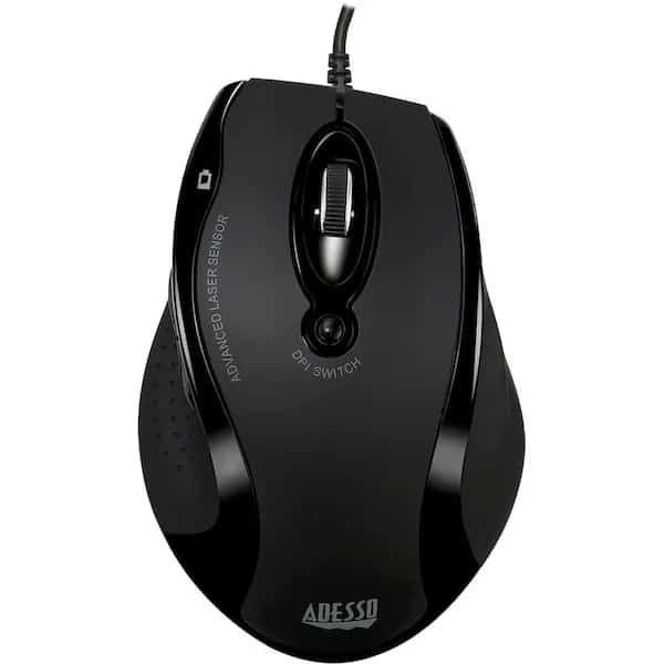 Adesso Usb Ergonomic Optical Mouse, w/ Adjustable Dpi, Internet