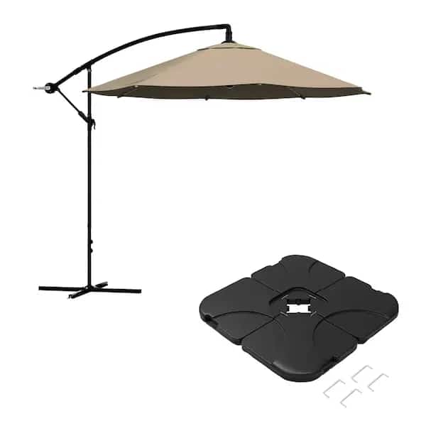10 Ft Offset Umbrella with Square Base, Sand