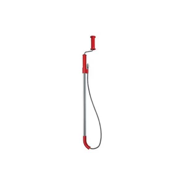 Toilet Auger, 3 ft Cable Lg, 1/2 in Cable Dia, Bulb Head, Manual Cable Feed
