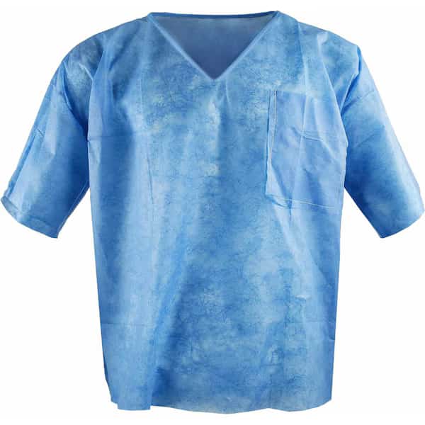 Disposable VNeck Scrub Top BlueXLarge