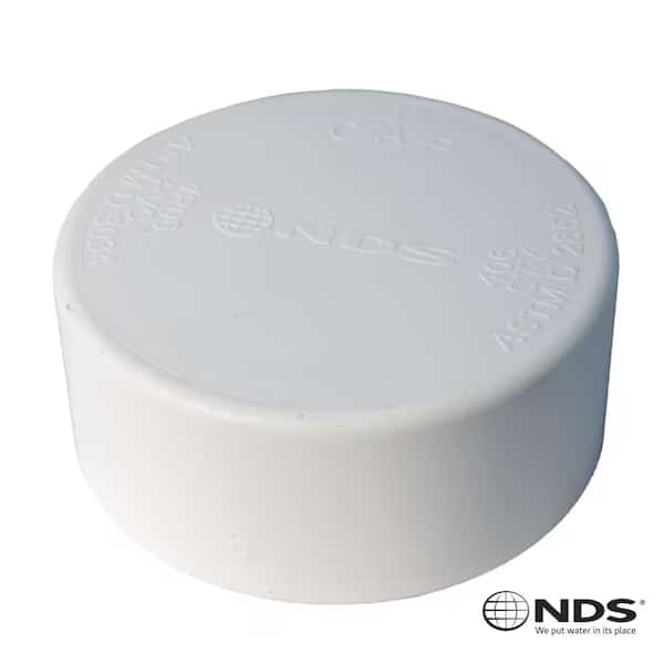 NDS Schedule 35 4 in. Hub each X 4 in. D Hub PVC Drain Cap 1 pk
