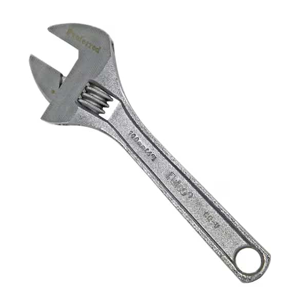 4" Standard Adjustable Wrench, Chrome Finish
