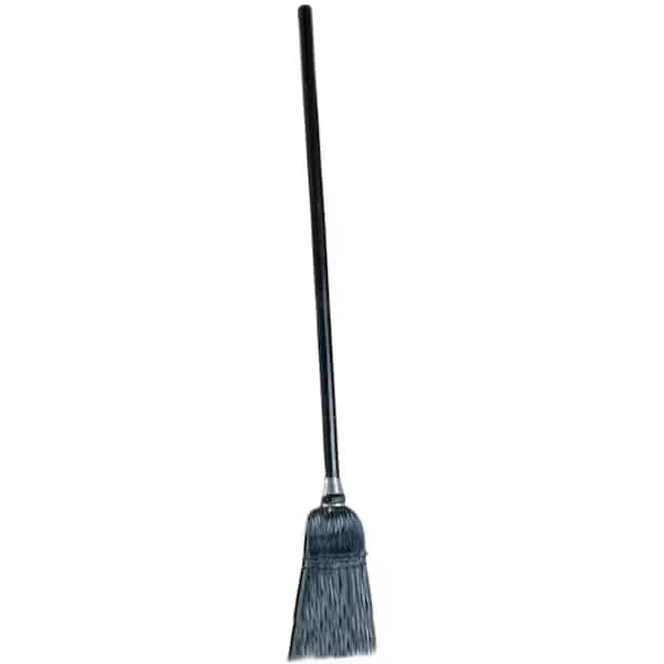 Lobby Broom, w/Wood Handle, Black