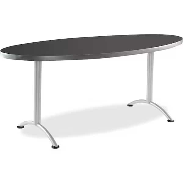 Oval ARCâ„¢ Table, Graphite /Silver Leg - 36" x 72" Oval, 36" W, 72" L, Graphite
