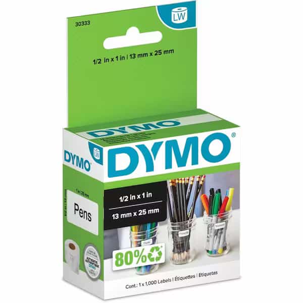 LabelWriter Multipurpose Labels, 0.5 x 1, White, 1000 Labels/Roll