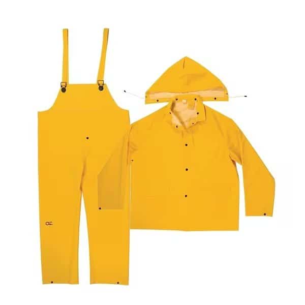 CLC R1012X Rain Suit, 2XL, PVC, Yellow, Detachable Collar