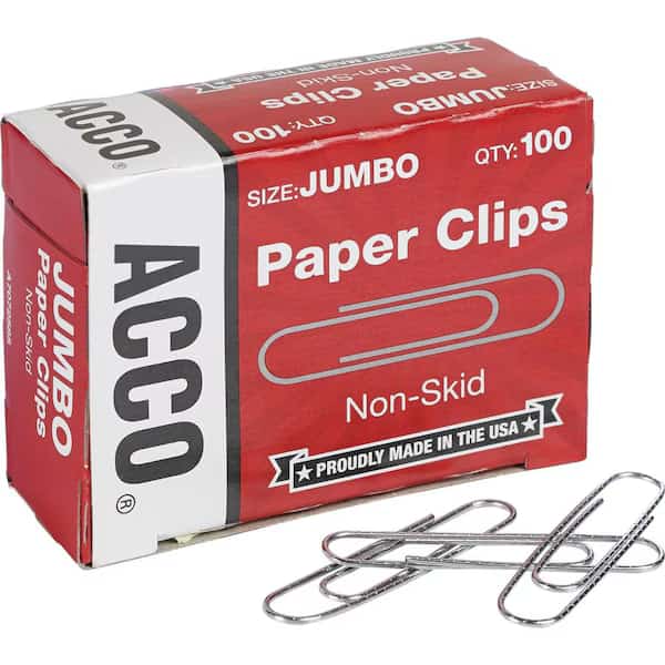 Paper Clip, Silver, Steel Wire, PK1000
