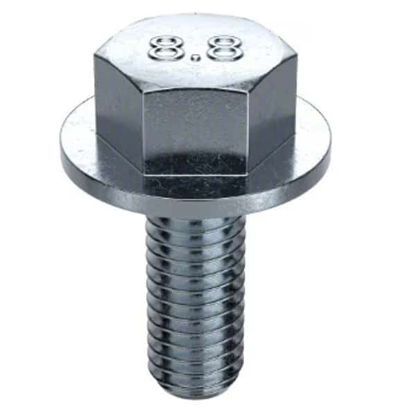 Class 8.8, M6-1.00 Flange Bolt, Zinc Plated Steel, 16 mm L, 100 PK, EnjoyTool select, Mfr# M01258.060.0016