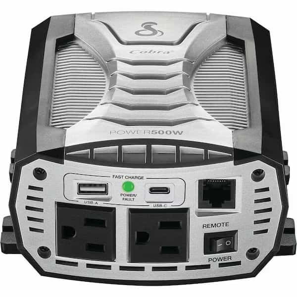 Power Inverter, Modified Sine Wave, 1,000 W Peak, 500 W Continuous, 4 Outlets