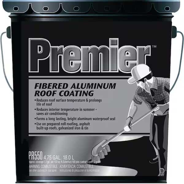 Henry PR550070 Aluminum Roof Coating, Black, 4.75 gal Pail