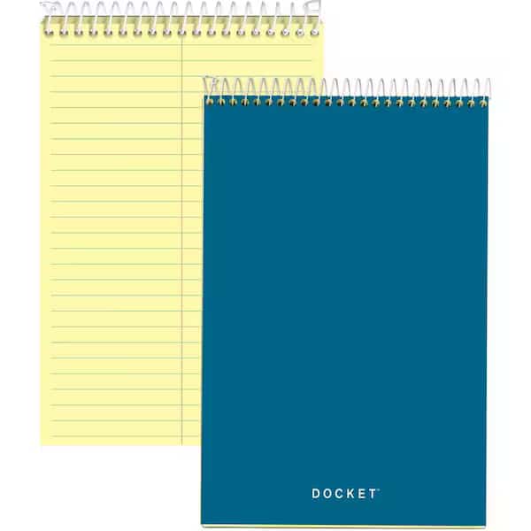 Docket Steno Pad, Gregg Rule, Forest Green Cover, 100 Canary-Yellow 6 X 9 Sheets