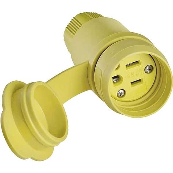 Watertight Straight Blade Connector, 5-15R, 15 A, 125V AC, 2 Pole, 3 Wire, Screw Terminals