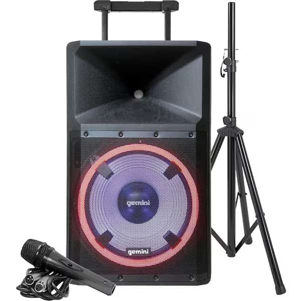 Bluetooth Party Speaker with Party Lights Microphone and Speaker Stand  All