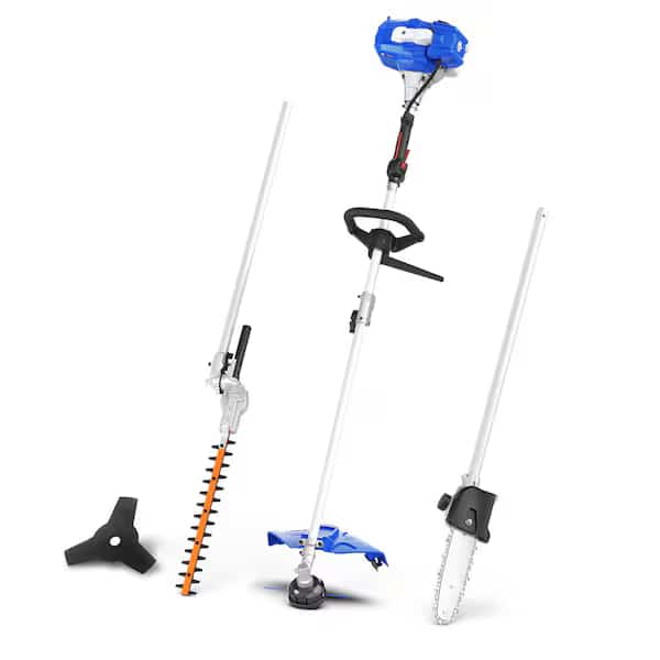 Gas 26cc Multi-tool 4-in-1 Pole Saw, Hedge Trimmer, String Trimmer, Brush Cutter Blade and Harness