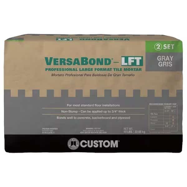 VersaBond Series Tile Mortar, Gray, Solid, 50 lb Bag