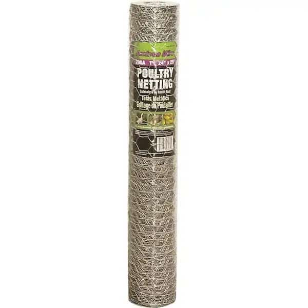 Jackson Wire 12 01 18 16 Poultry Hex Netting, 1 in Mesh, 25 ft L, 24 in W, 20 ga