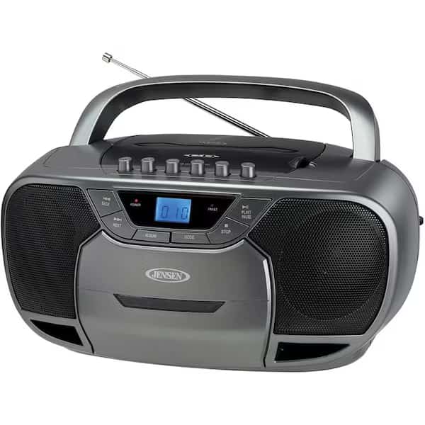 Portable Stereo Bluetooth, MP3, CD, Cassett, JENSEN, Mfr# CD-590-GR