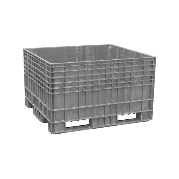 Bulk Container, 25.9 cu ft, 48 in L, 44 in W, 29 3/8 in H, Black, Plastic