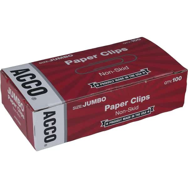 Acco Economy Non-Skid Paper Clips, Silver, 1000/Pack