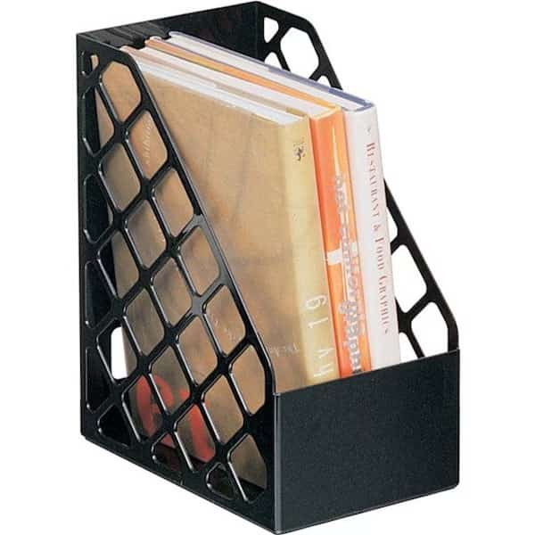 Magazine File, Black, Plastic, 6 1/8 in W, 9 1/2 in L, 11 3/4 in H, 9.5" D, 1 Number of Compartments