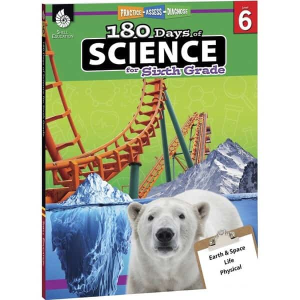 Shell Education 180 Days of Science Book, Grade 6