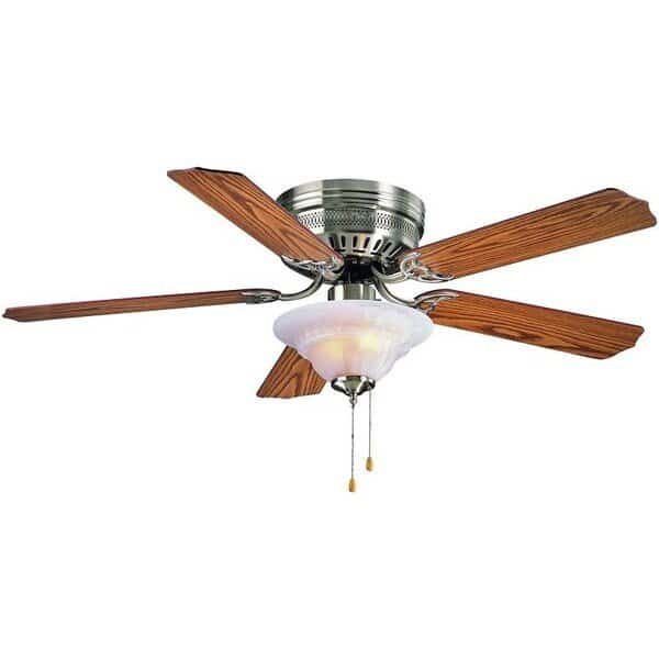Boston Harbor CF-B-652+1F242SN Ceiling Fan, Hugger, 5 Blades, 52In Brushed Nickel Housing