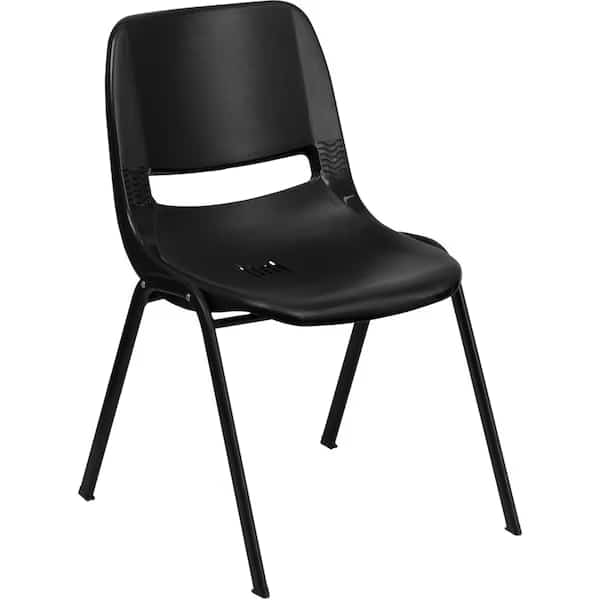 Stack Chair, Frame, Black, 16"