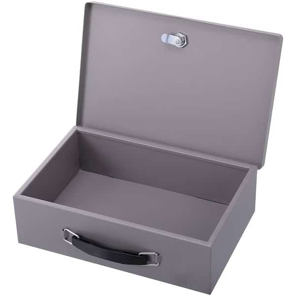 Sparco Steel Insulated Cash Box Keyed Lock, 12-13/16"W x 8-5/16"D x 3-13/16"H, Gray