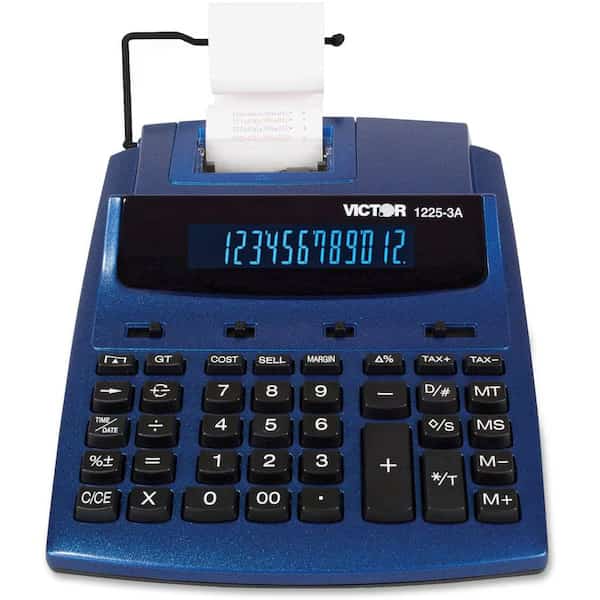 Desktop Calculator, Ink Roller, 12 Digits