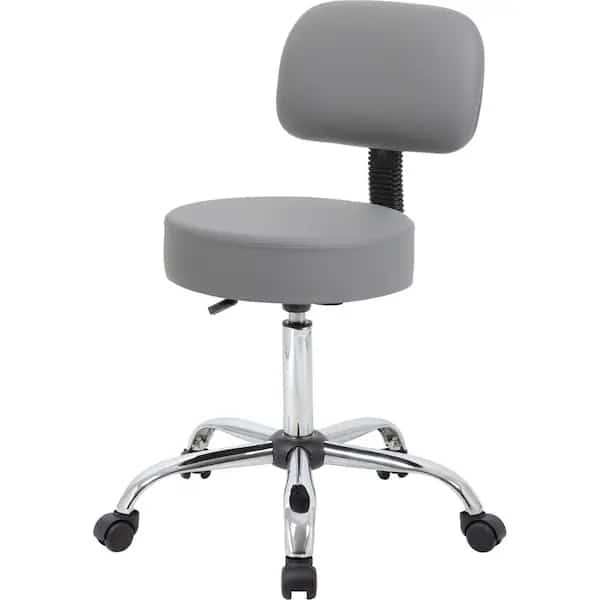 Norstar B245-GY Grey Caressoft Medical Stool with Back Cushion
