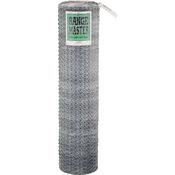 Rangemaster 5925 Poultry Net, 1 in Mesh, 150 ft L, 18 in W, 20 ga, Galvanized Steel