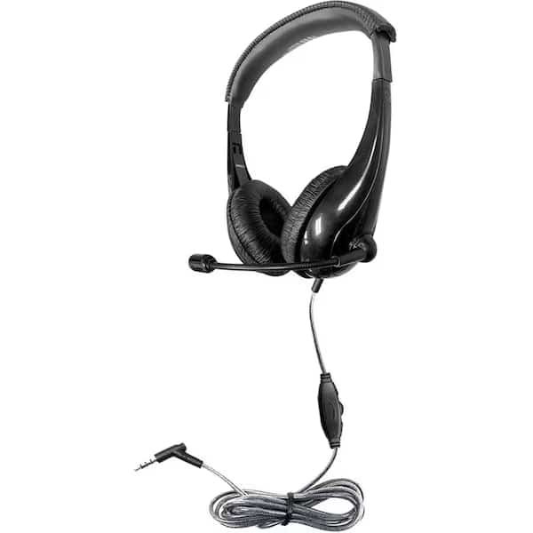 HamiltonBuhl M8BK2 Motiv8 TRRS Classroom Headset with Gooseneck Mic & in-Line Volume Control
