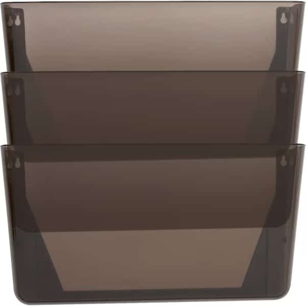 Wall File Pockets 14.8" Height x 13.1" Width x 4.3" Depth Smoke, PK3, Lorell, Mfr#: 60002