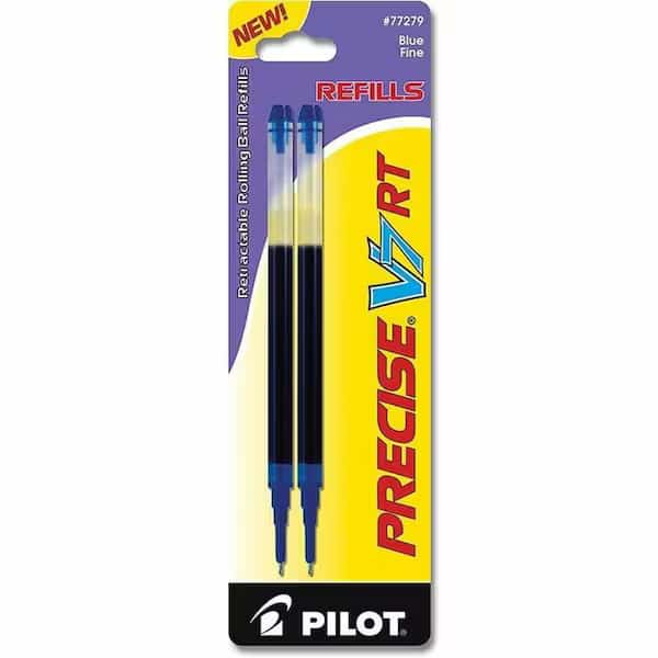 Pilot Precise V7 RT Rolling Ball Refill, Fine, Blue Ink, 2/Pack