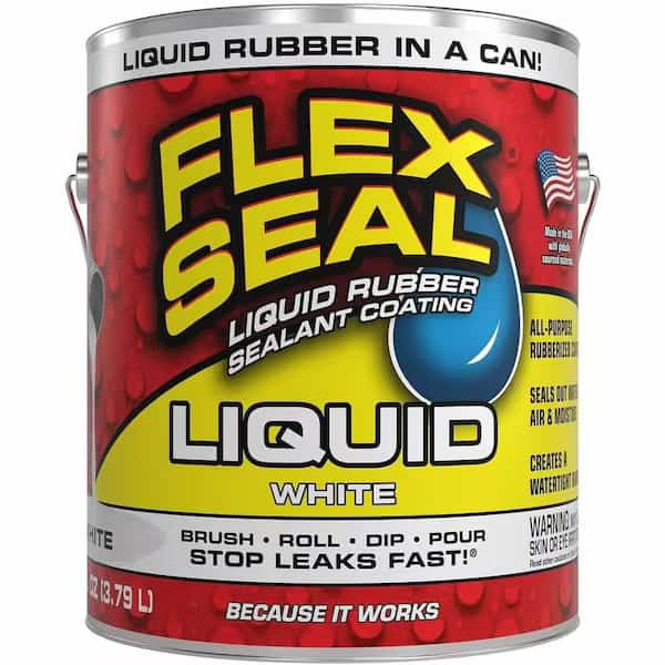 Flex Seal Liquid 1 gallon White, 1 gal, White, Rubber Base
