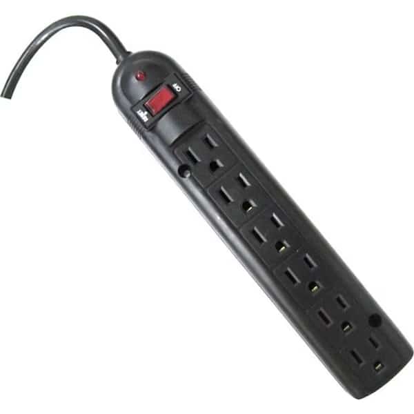 6 Outlet Power Strip 525 6 Ft Cord Black