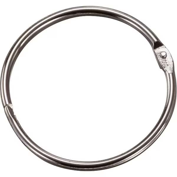 Officemate Loose-Leaf Book Rings, 1-1/2" Diameter, Silver, 100/Box