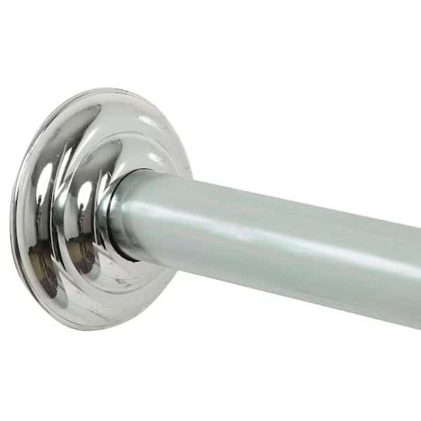 Shower Rod, 41 to 72 in L Adjustable, Steel, Chrome