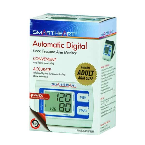 Automatic Arm Digital Blood Pressure Monitor (2-Person memory, 60 ea.), Smartheart, Mfr#: 01-539