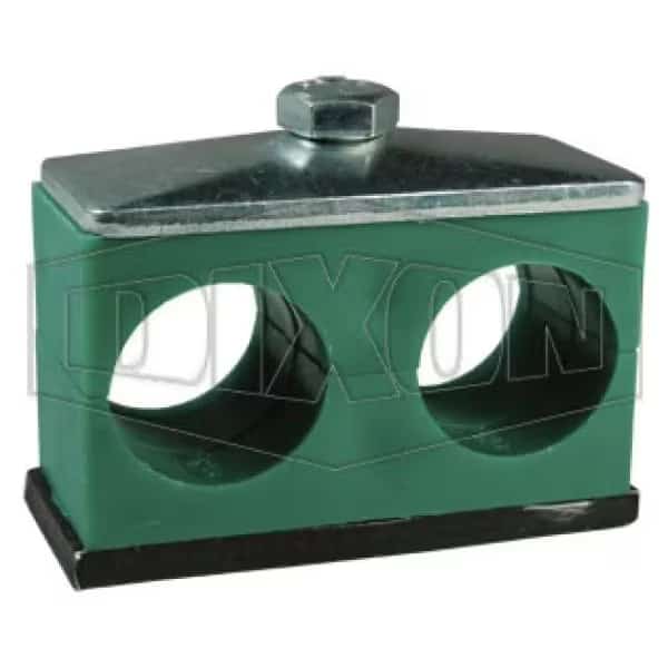Twin Pipe Clamp, 1 in, Polypropylene/Steel