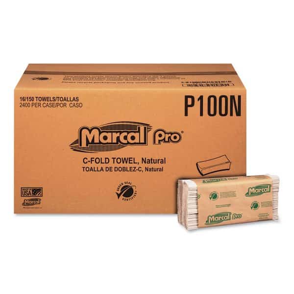 Multifold Paper Towels, 1 Ply, 150 Sheets, Natural, 16 PK