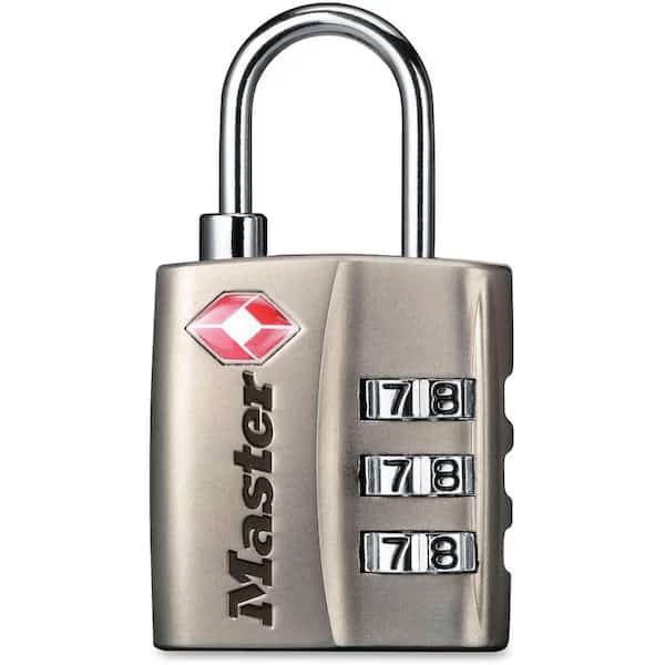 Luggage/Briefcase Padlock, Steel, Side
