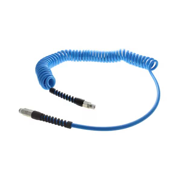 Spiral Hose, Technithane, 3/8" x 9/16" x 10', 3/8" MPT, Light Blue