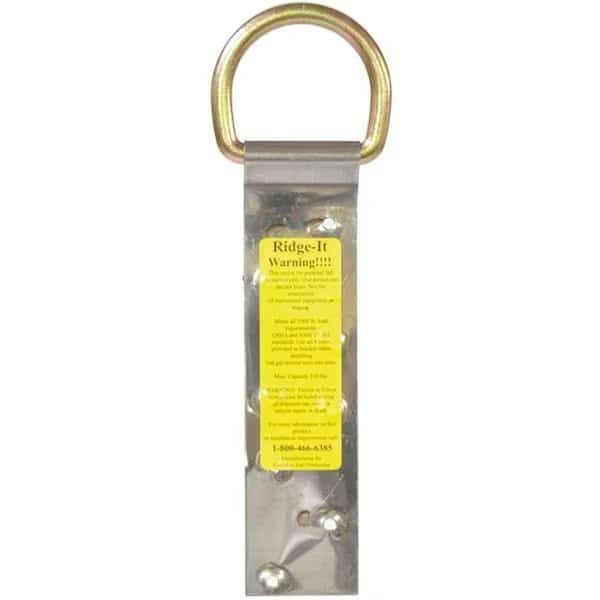 Qualcraft Industries Ridge-It Single D-Ring Roof Anchor, 9-3/4 in L, Stainless Steel