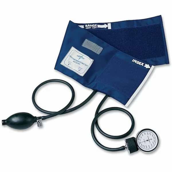 Medline MDS9380 Handheld Aneroid Sphygmomanometer, Adult Cuff, Blue