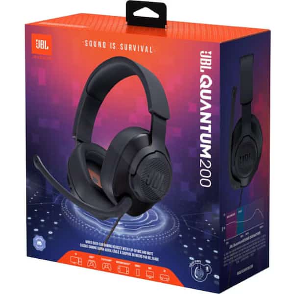 Quantum 200 Wired Over Ear Gaming Headset, Black